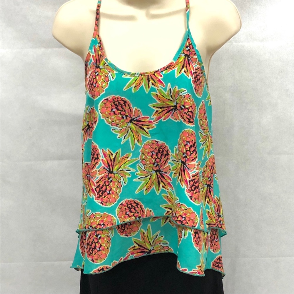 All For Color pineapple print tank top